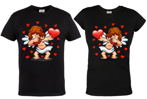 ZESTAW KOSZULEK WALENTYNKOWYCH LOVE PREZENT NA WALENTYNKI KUPIDYN DAB MASKA SERCE