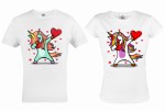ZESTAW KOSZULEK WALENTYNKOWYCH LOVE PREZENT NA WALENTYNKI UNICORN JEDNOROŻEC DAB MASKA SERCE