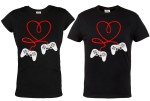 ZESTAW KOSZULEK WALENTYNKOWYCH LOVE PREZENT NA WALENTYNKI DLA GRACZY VIDEOGAMES KONTROLER SERCE