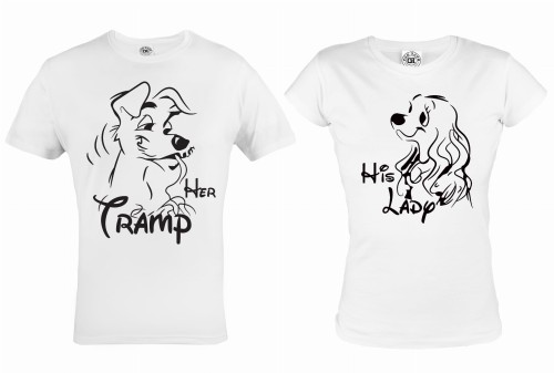 ZESTAW KOSZULEK WALENTYNKOWYCH LOVE PREZENT NA WALENTYNKI DLA PARY ZAKOCHANY KUNDEL HIS LADY HER TRAMP 1