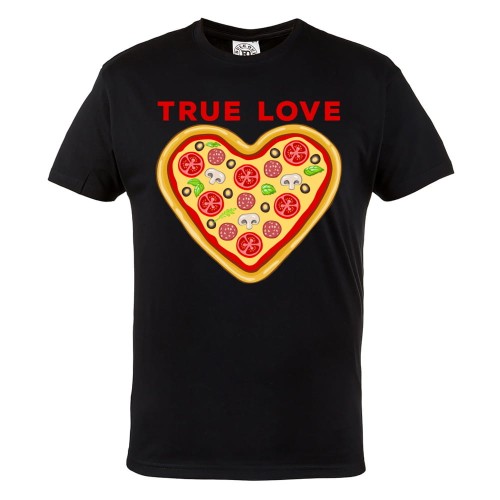 ŚMIESZNA KOSZULKA NA PREZENT PIZZA LOVER TRUE LOVE SERCE 1