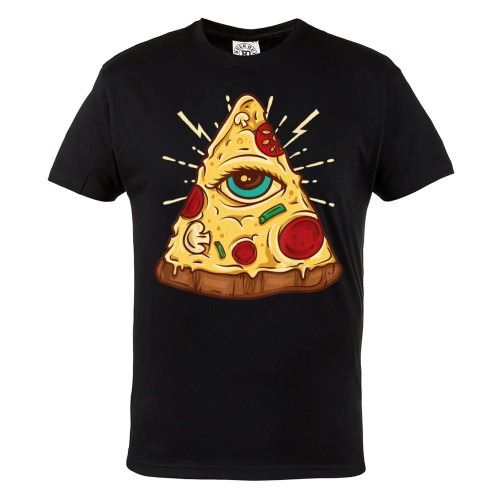ŚMIESZNA KOSZULKA NA PREZENT PIZZA LOVER ILLUMINATI OKO 1