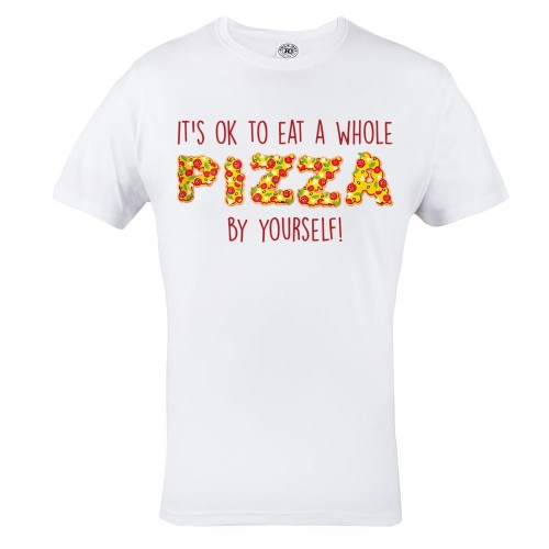 ŚMIESZNA KOSZULKA NA PREZENT PIZZA LOVER IT'S OK TO EAT A WHOLE PIZZA BY YOURSELF 1
