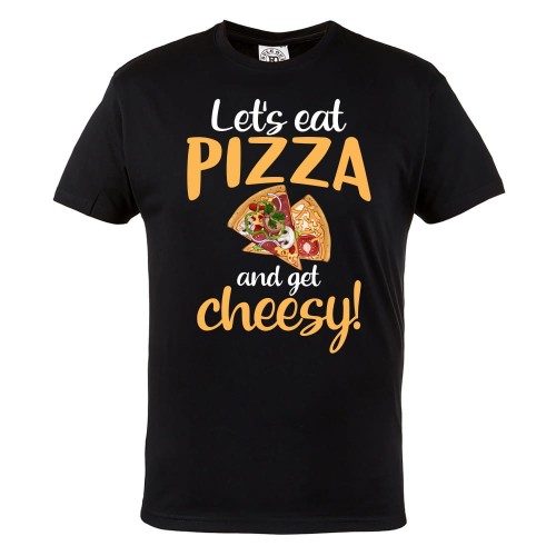 ŚMIESZNA KOSZULKA NA PREZENT PIZZA LOVER LET'S EAT PIZZA AND GET CHEESY 1