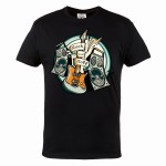 MĘSKA KOSZULKA MUZYCZNA MUZYKA VINTAGE ROCK AND ROLL GITARA GŁOŚNIKI