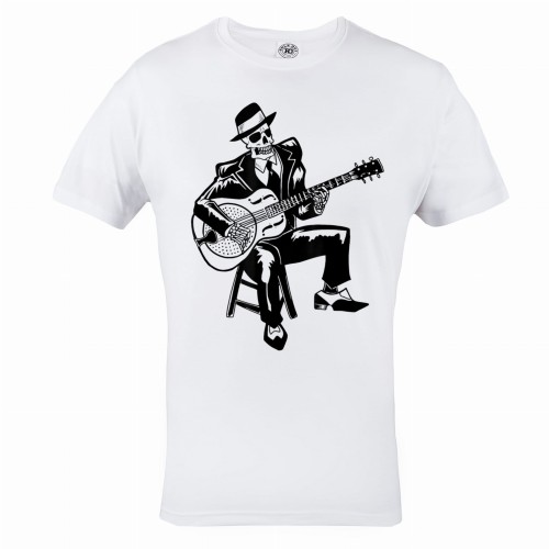 MĘSKA KOSZULKA MUZYCZNA MUZYKA ROCK KOŚCIOTRUP CZACHA GITARA