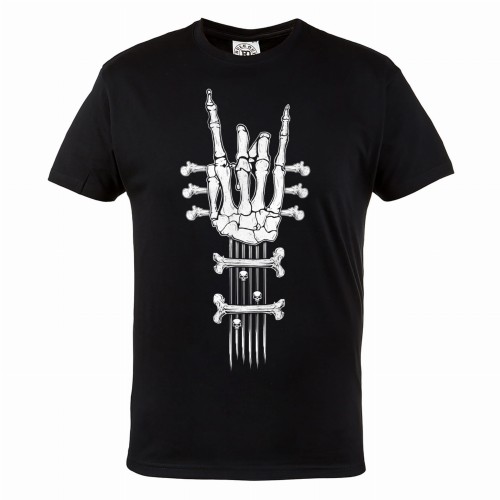 MĘSKA KOSZULKA MUZYCZNA MUZYKA ROCK AND ROLL KOŚCIOTRUP GITARA