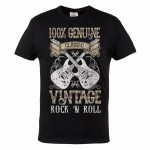 MĘSKA KOSZULKA MUZYCZNA MUZYKA VINTAGE ROCK AND ROLL GITARY