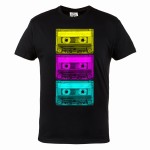 MĘSKA KOSZULKA MUZYCZNA MUZYKA KASETY VINTAGE OLDSCHOOL