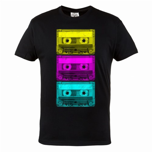 MĘSKA KOSZULKA MUZYCZNA MUZYKA KASETY VINTAGE OLDSCHOOL 1