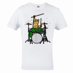 MĘSKA KOSZULKA MUZYCZNA MUZYKA KOT PERKUSJA PAŁECZKI NUTY