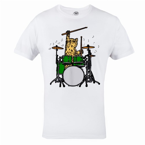 MĘSKA KOSZULKA MUZYCZNA MUZYKA KOT PERKUSJA PAŁECZKI NUTY 1