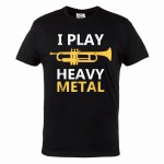 MĘSKA KOSZULKA MUZYCZNA MUZYKA INSTRUMENT TRĄBKA I PLAY HEAVY METAL