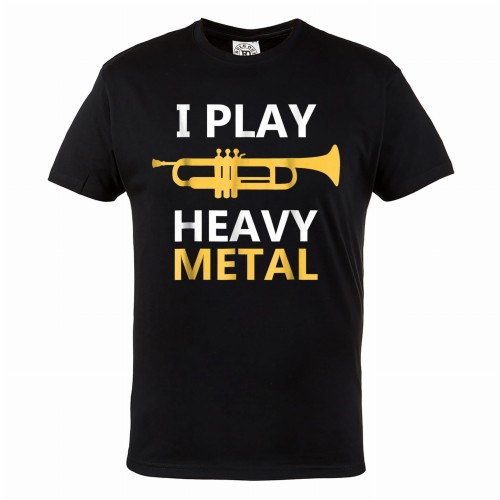 MĘSKA KOSZULKA MUZYCZNA MUZYKA INSTRUMENT TRĄBKA I PLAY HEAVY METAL 1