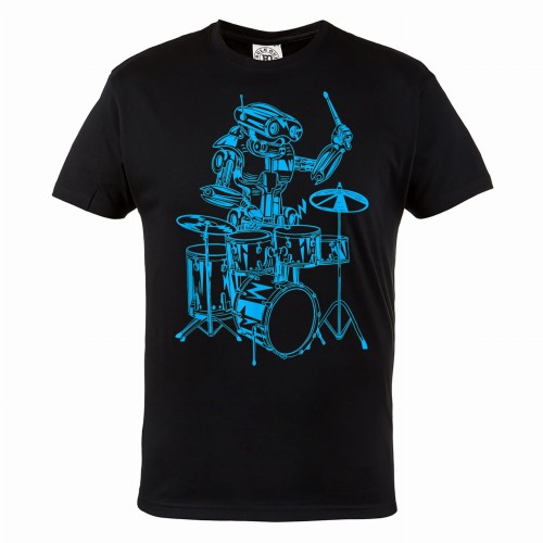 MĘSKA KOSZULKA MUZYCZNA MUZYKA ROCK INSTRUMENT PERKUSJA ROBOT
