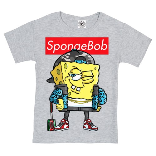 DZIECIĘCA KOSZULKA Z NADRUKIEM SPONGEBOB KANCIASTOPORTY 