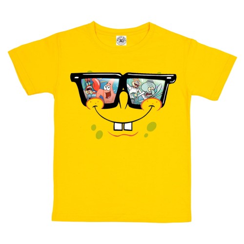 DZIECIĘCA KOSZULKA Z NADRUKIEM SPONGEBOB KANCIASTOPORTY OKULARY