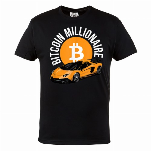 MĘSKA KOSZULKA BITCOIN KRYPTOWALUTY BTC CRYPTO MILIONER LAMBORGHINI 1