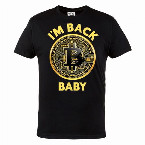MĘSKA KOSZULKA BITCOIN KRYPTOWALUTY BTC CRYPTO I'M BACK BABY 1