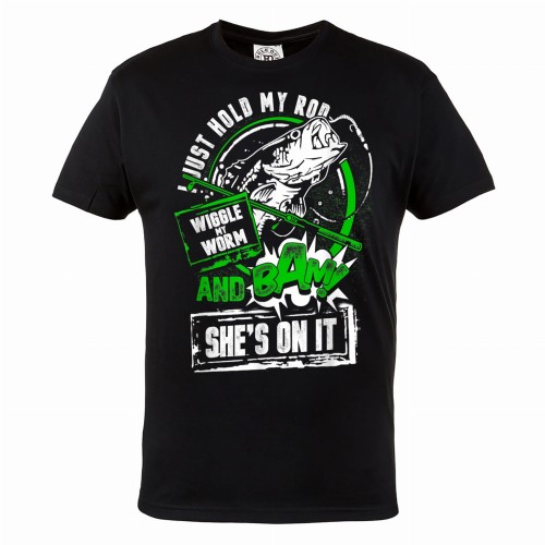 MĘSKA KOSZULKA WĘDKARSKA DLA WĘDKARZA WĘDKARSTWO RYBY FISHING WIGGLE MY WORM 1