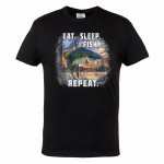 MĘSKA KOSZULKA WĘDKARSKA DLA WĘDKARZA FISHING WĘDKARSTWO RYBY EAT SLEEP FISH REPEAT