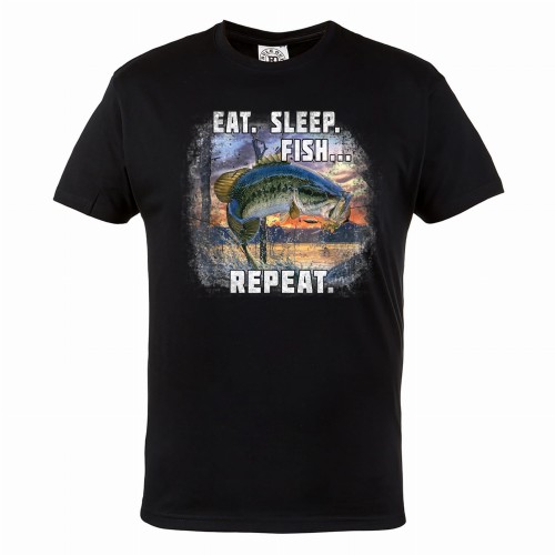 MĘSKA KOSZULKA WĘDKARSKA DLA WĘDKARZA FISHING WĘDKARSTWO RYBY EAT SLEEP FISH REPEAT 1