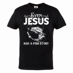 MĘSKA KOSZULKA WĘDKARSKA DLA WĘDKARZA FISHING WĘDKARSTWO RYBY JEZUS EVEN JESUS HAD A FISH STORY