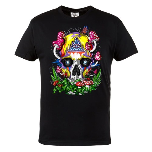MĘSKA KOSZULKA CANNABIS MARIHUANA ZIOŁO WEED MUSHROOMS HIGH ODLOT CZASZKA