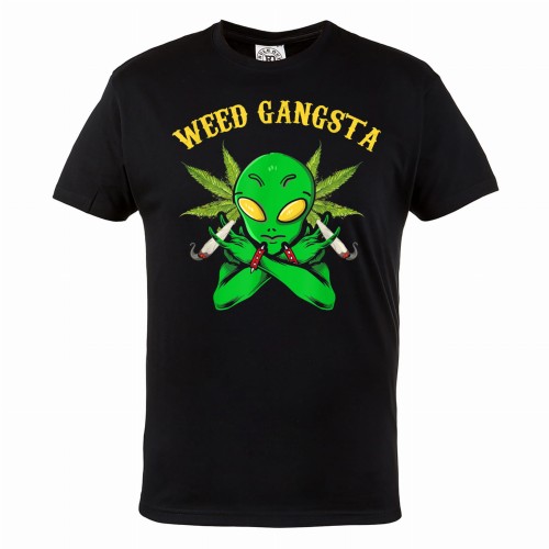 MĘSKA KOSZULKA CANNABIS MARIHUANA ZIOŁO JOINT HIGH ODLOT WEED  GANGSTA ALIEN 1