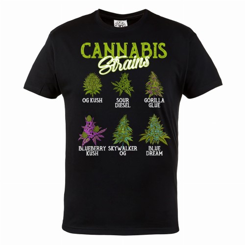 MĘSKA KOSZULKA CANNABIS MARIHUANA ZIOŁO WEED HIGH JOINT STRAINS OG KUSH SOUR DIESEL 1