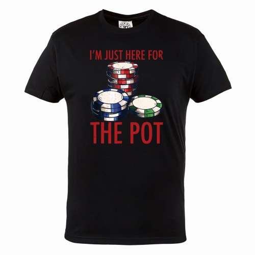 MĘSKA KOSZULKA POKER TEXAS HOLDEM KARTY TALIA KASYNO ŻETONY I'M JUST HERE FOR THE POT