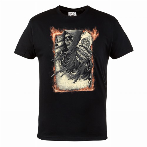 MĘSKA KOSZULKA POKER TEXAS HOLDEM KARTY TALIA KASYNO ŻNIWIARZ AS PIK ACE OF SPADE