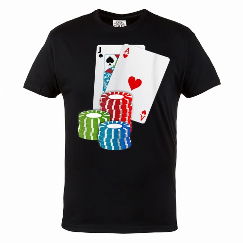 MĘSKA KOSZULKA POKER TEXAS HOLDEM KARTY TALIA KASYNO AS KIER