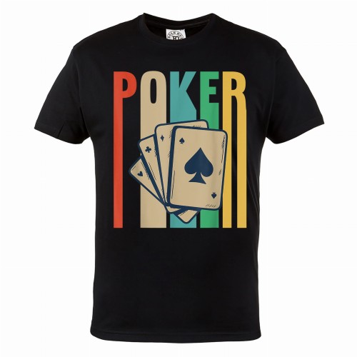 MĘSKA KOSZULKA POKER TEXAS HOLDEM KARTY KASYNO TALIA KART ACE OF SPADES AS PIK  VINTAGE