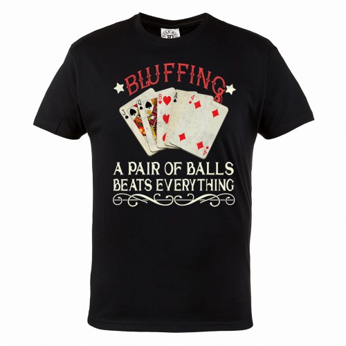 MĘSKA KOSZULKA POKER TEXAS HOLDEM KARTY KASYNO BLUFFING A PAIR OF BALLS BEATS EVERYTHING 1
