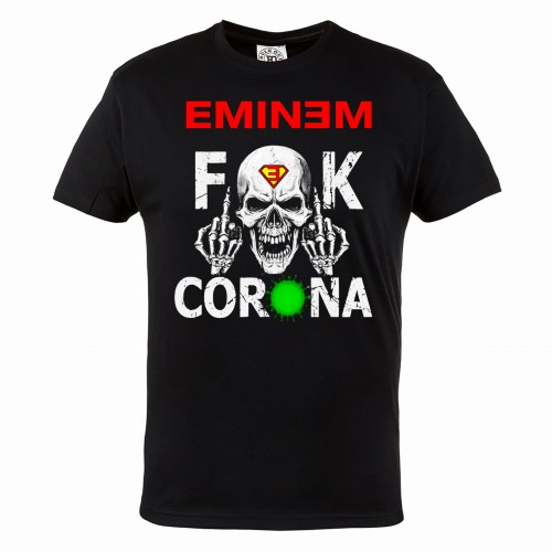 MĘSKA KOSZULKA KORONAWIRUS COVID 19 EMINEM FUCK CORONA 1