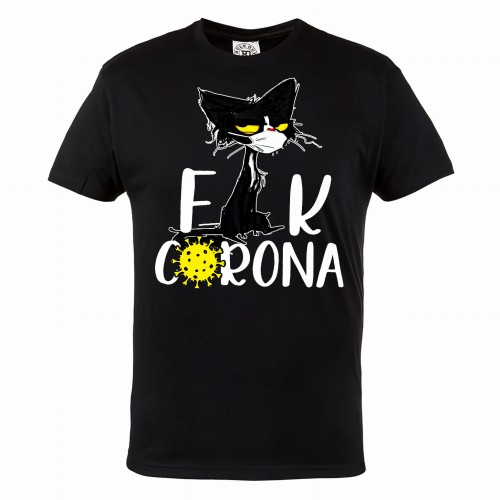 MĘSKA KOSZULKA KORONAWIRUS COVID 19 KOT FUCK CORONA 1