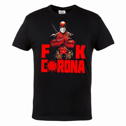 MĘSKA KOSZULKA KORONAWIRUS COVID 19 DEADPOOL FUCK CORONA 1