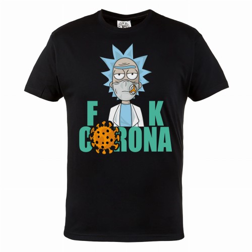 MĘSKA KOSZULKA KORONAWIRUS COVID 19 RICK & MORTY FUCK CORONA 1
