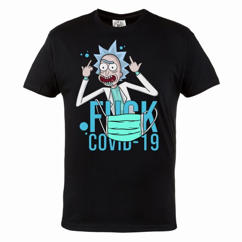 MĘSKA KOSZULKA KORONAWIRUS RICK & MORTY FUCK COVID 19
