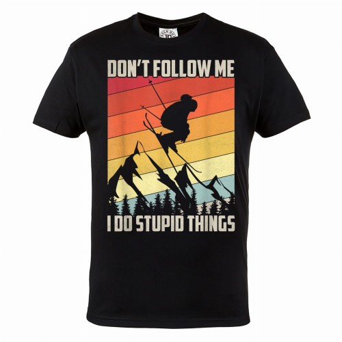 MĘSKA KOSZULKA NARTY GÓRY DON'T FOLLOW ME I DO STUPID THINGS 1