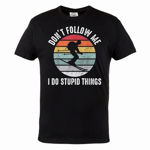 MĘSKA KOSZULKA NARTY DON'T FOLLOW ME I DO STUPID THINGS 1