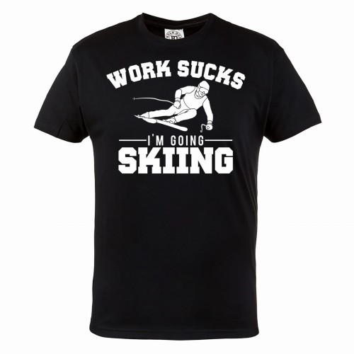 MĘSKA KOSZULKA NARTY SKI NARCIARZ WORK SUCKS I'M GOING SKIING 1