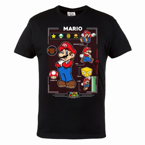 MARIO KOSZULKA MĘSKA GRA SUPER MARIO BROS STATS 1