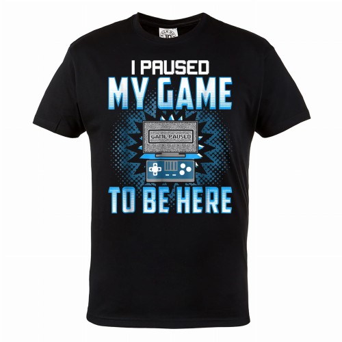 KOSZULKA GAMINGOWA DLA GRACZA KONTROLER I PAUSED MY GAME TO BE HERE 1