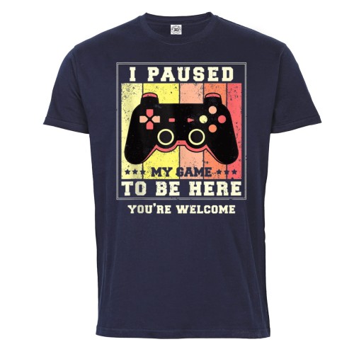 KOSZULKA GAMINGOWA DLA GRACZA KONTROLER I PAUSED MY GAME TO BE HERE