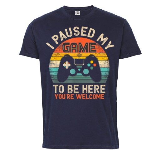 KOSZULKA GAMINGOWA DLA GRACZA KONTROLER I PAUSED MY GAME TO BE HERE