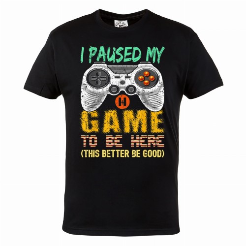 KOSZULKA GAMINGOWA DLA GRACZA KONTROLER I PAUSED MY GAME TO BE HERE THIS BETTER BE GOOD 1