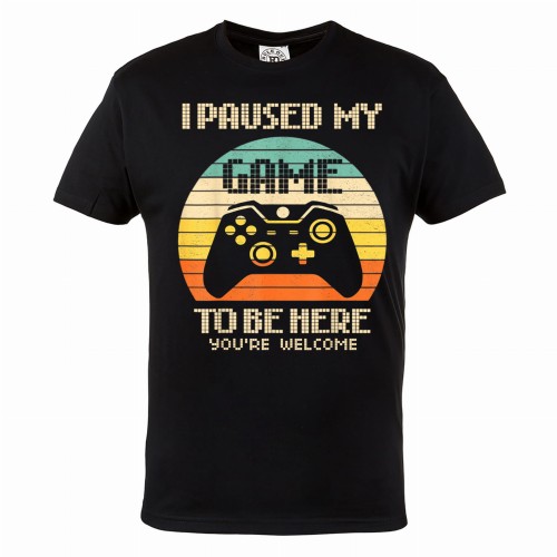 KOSZULKA GAMINGOWA DLA GRACZA KONTROLER I PAUSED MY GAME TO BE HERE 1