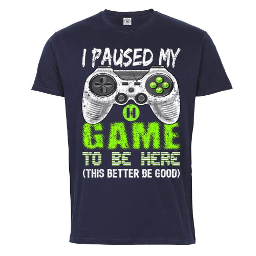 KOSZULKA GAMINGOWA DLA GRACZA KONTROLER I PAUSED MY GAME TO BE HERE 